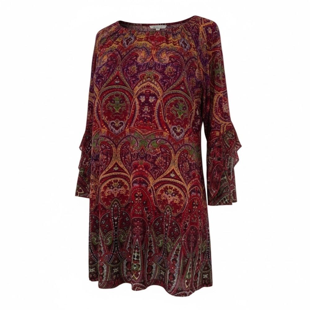 Calessa bell sleeve Paisley tunic blouse